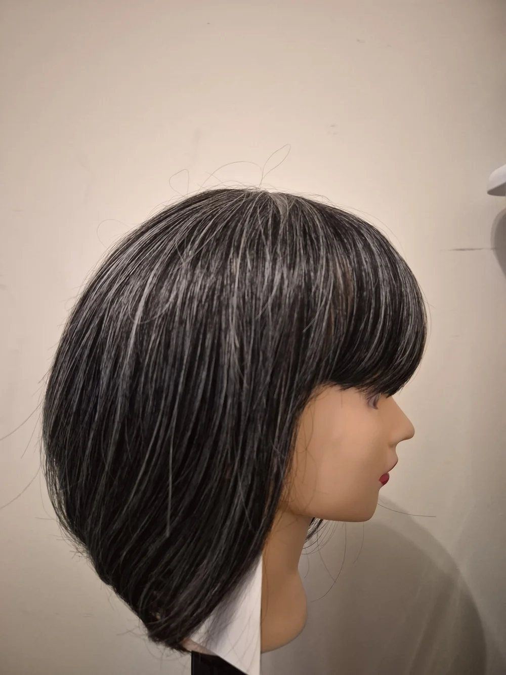 Salt/pepper human hair wog
